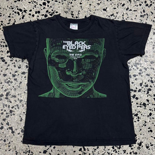 VINTAGE Y2K 2010S THE BLACK EYED PEAS THE END WORLD TOUR DOUBLE SIDED TEE: