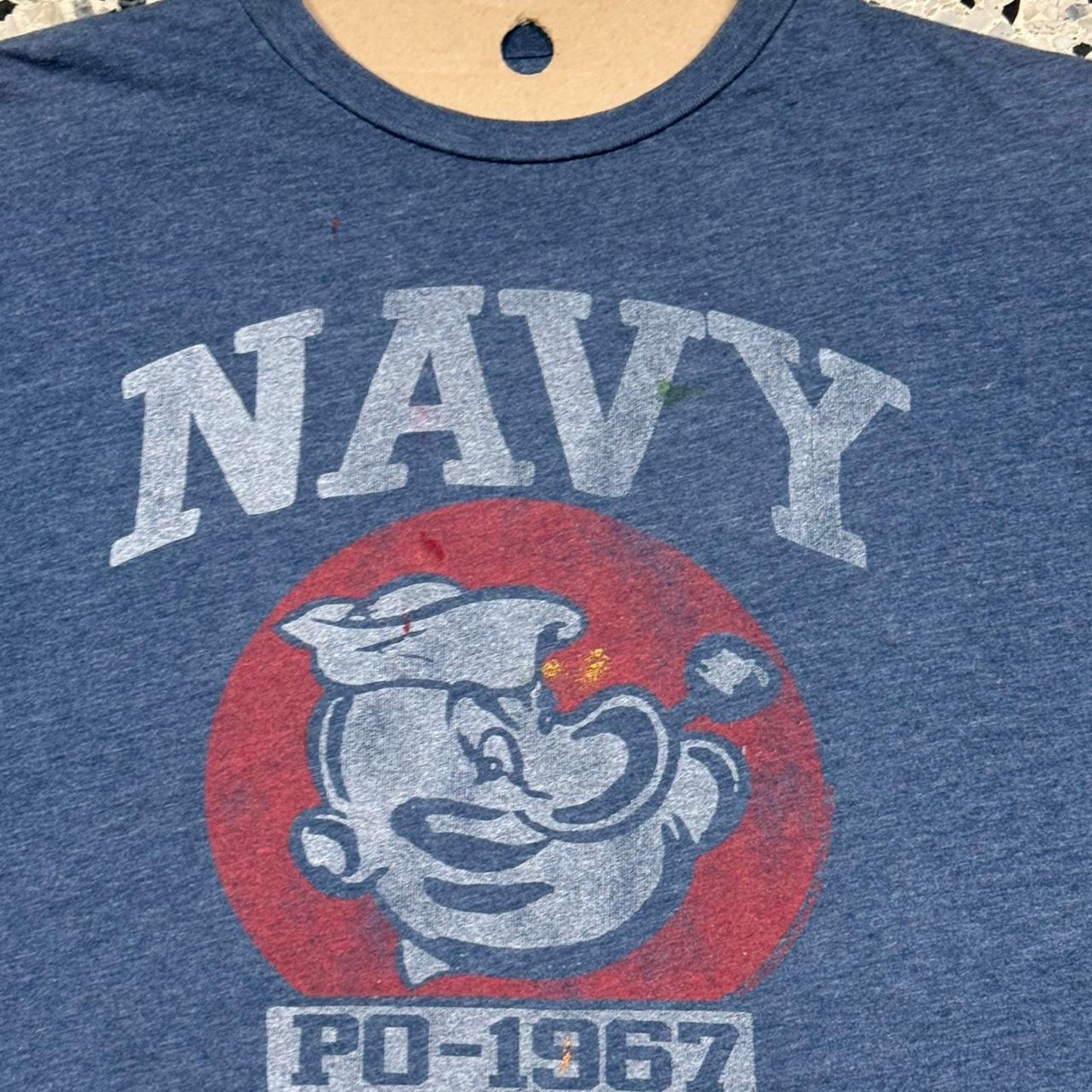 VINTAGE Y2K JUNK FOOD POPEYE NAVY PO-1967 OSAKA JAPAN TEE: