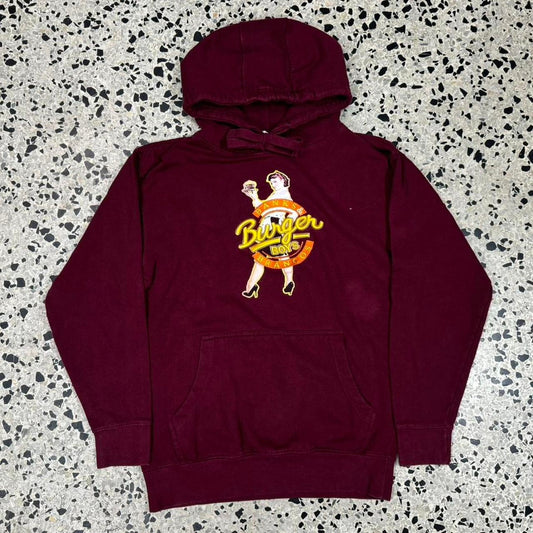 VINTAGE Y2K BANKS & BRANCOS BURGER BOYS PIN UP GIRL HOODIE: