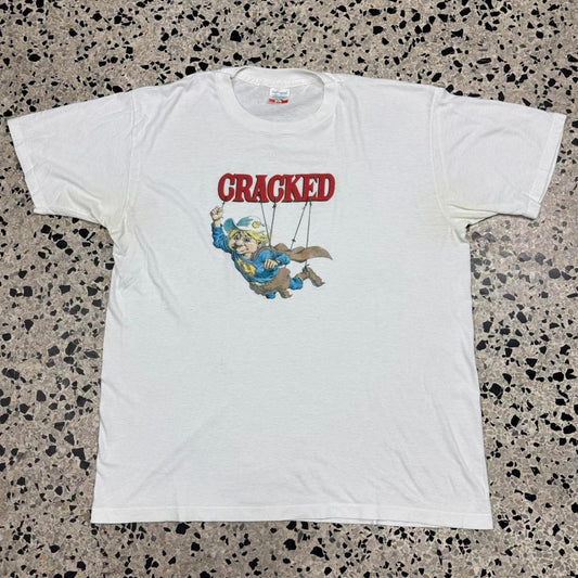 VINTAGE 90S SINGLE STITCH CRACKED MAGAZINE SUPERMAN PARODY PROMO TEE: