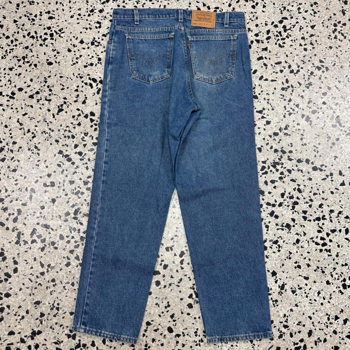 VINTAGE 80S ORANGE TAB 36X30 LEVIS 550 DENIM JEANS: