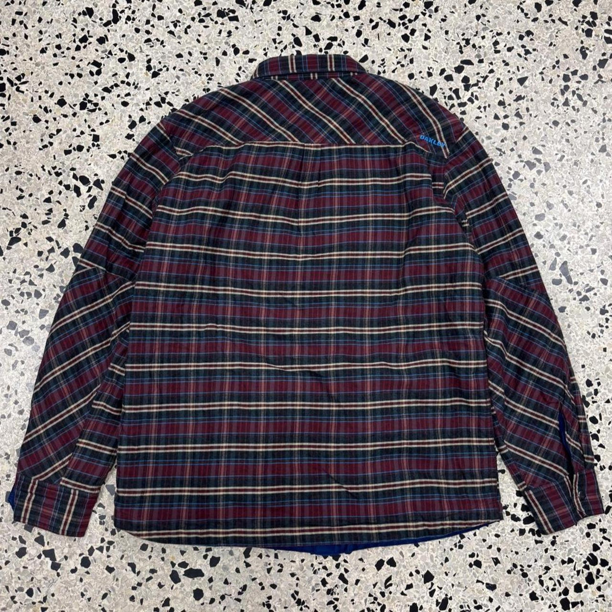 VINTAGE 90S Y2K OAKLEY REVERSIBLE FLANNEL OVERSHIRT JACKET: