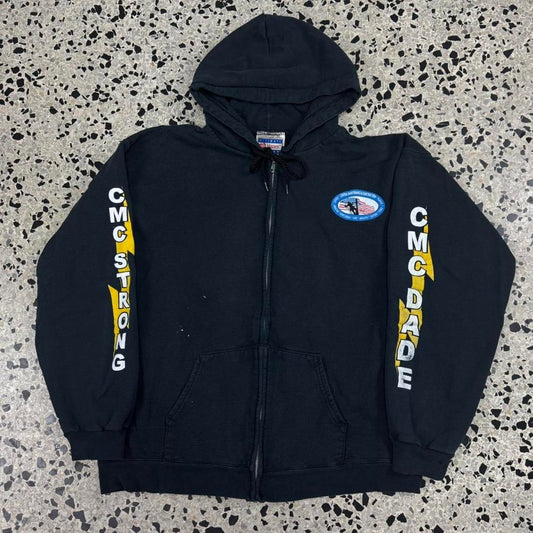 VINTAGE Y2K CMC-DADE HARDENING THE SYSTEM POWERLINES ZIP UP HOODIE: