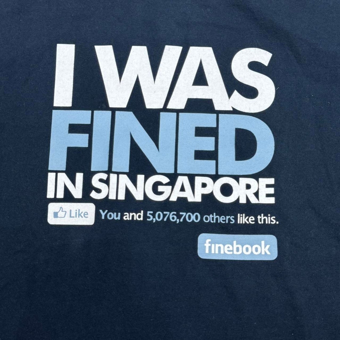 VINTAGE Y2K I WAS FINED IN SINGAPORE FINEBOOK FACEBOOK PARODY TEE: