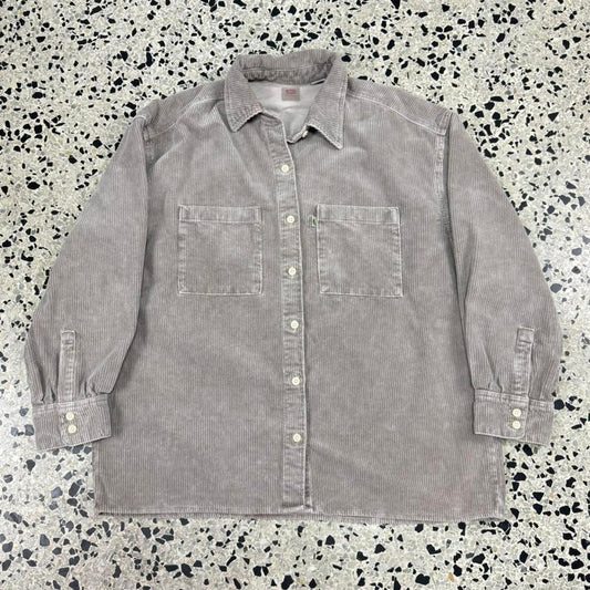 LEVIS SHACKET WOMENS CORDUROY BUTTON UP SHIRT: