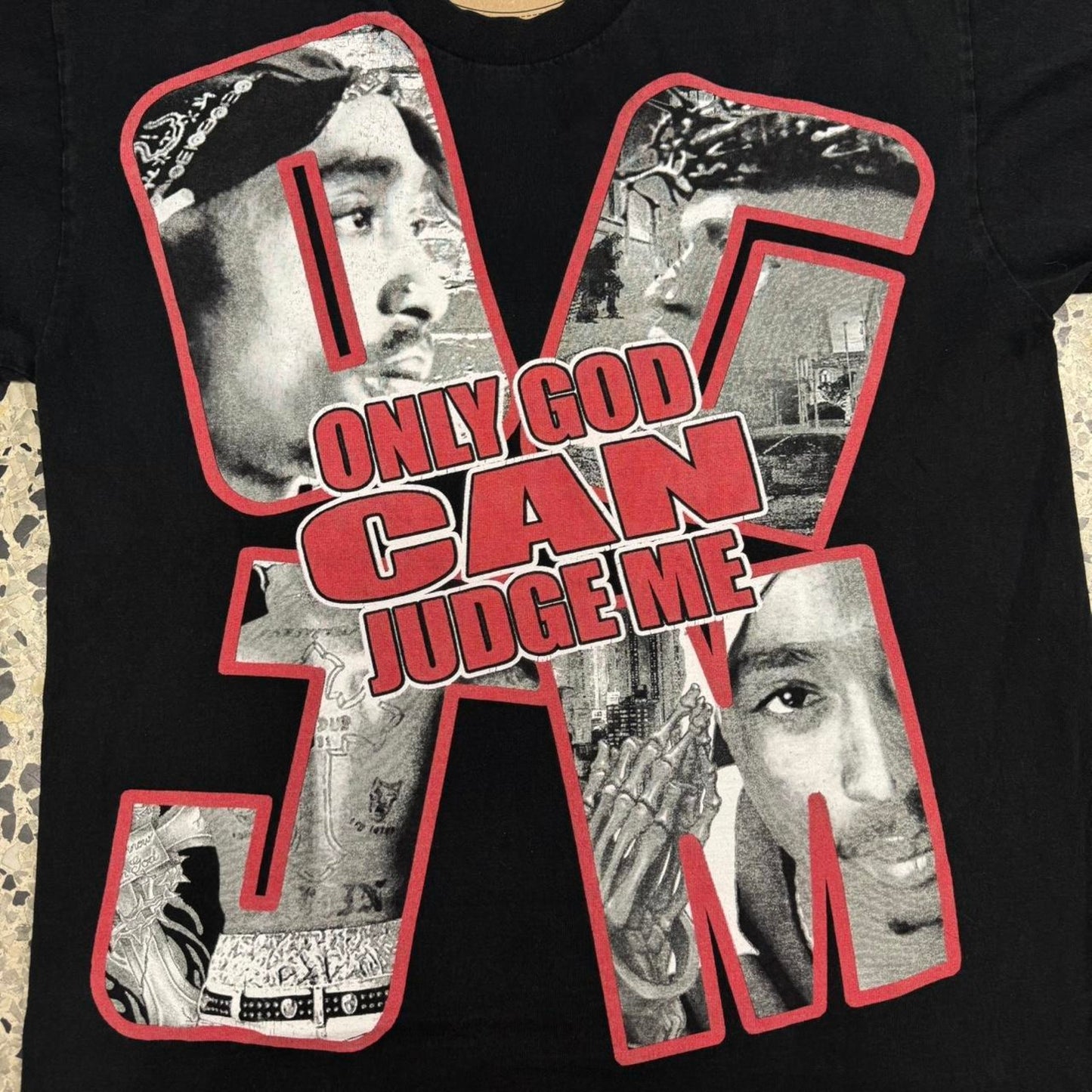 VINTAGE Y2K TUPAC SHAKUR ONLY GOD CAN JUDGE ME MEMORIAL TEE: